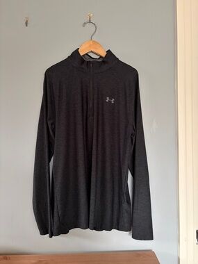 Under Armour Black Heather Quarter-Zip Athletic Top